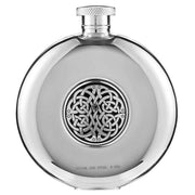 Orton West 4oz Celtic Porthole Hip Flask - Silver