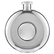 Orton West 4oz Round Porthole Hip Flask - Silver