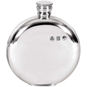 Orton West 6oz Round Pewter Hip Flask - Silver