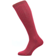 Pantherella Laburnum Rib Over the Calf Merino Wool Socks - Wine