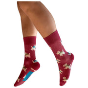 Powder Woolly Westie Socks - Red