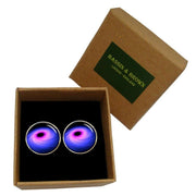 Bassin and Brown Black Hole Cufflinks - Navy/Blue/Purple