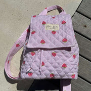 Moon Nude Strawberry Flap Backpack - Rose/Rouge