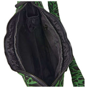 Sac à bandoulière Roka Belsize en toile de coton de taille moyenne - Vert artichaut d'animaux mélangés