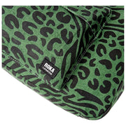 Sac à bandoulière Roka Belsize en toile de coton de taille moyenne - Vert artichaut d'animaux mélangés
