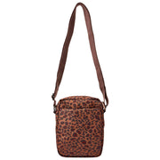 Roka Bond Petit sac à bandoulière en toile recyclée - Mini Léopard Marron