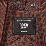 Roka Canfield B Small Recycled Canvas Backpack - Mini Leopard Brown