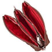 Petit portefeuille en toile recyclée Roka Carnaby - Taches marron