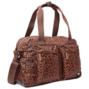 Roka Gatwick Small Recycled Canvas Duffle Bag - Mini Leopard Brown