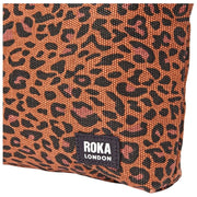Roka Maida Vale Pochette en toile de coton moyenne - Mini Léopard Marron