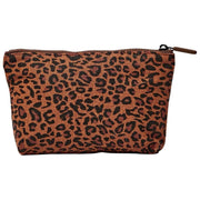 Roka Maida Vale Small Cotton Canvas Pouch - Mini Leopard Brown