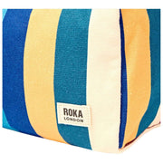 Roka Mayfair Petite trousse de toilette en toile de coton - Larges rayures multiples
