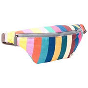 Roka Mill Hill Small Cotton Canvas Bum Bag - Wide Multi Stripe
