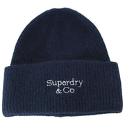 Superdry & Co Bonnet en tricot côtelé Heritage - Eclipse Navy