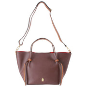 Franchetti Bond Simona Large Shopper Bag - Chocolate Brown/Tan