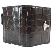 Vivienne Westwood Porte-cartes à rabat fin en relief croco - Noir