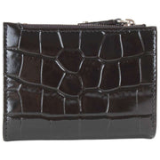 Vivienne Westwood Porte-cartes à rabat fin en relief croco - Noir