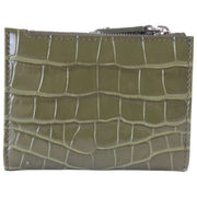 Vivienne Westwood Porte-cartes à rabat fin en relief croco - Kaki
