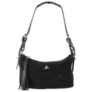 Vivienne Westwood Emma Suede Leather Shoulder Bag - Black