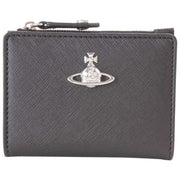 Vivienne Westwood Saffiano Slim Flap Card Holder Purse - Noir