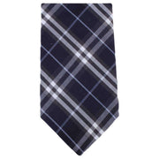 Knightsbridge Neckwear Check Cotton Tie and Pocket Square Set - Navy/White