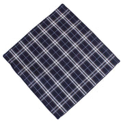 Knightsbridge Neckwear Check Cotton Tie and Pocket Square Set - Navy/White