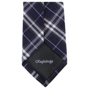 Knightsbridge Neckwear Check Cotton Tie and Pocket Square Set - Navy/White