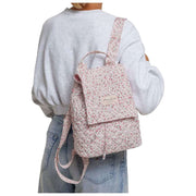 Moon Nude Peony Flap Backpack - Rose/Blanc