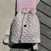 Moon Nude Peony Flap Backpack - Rose/Blanc