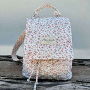 Moon Nude Peony Flap Backpack - Rose/Blanc