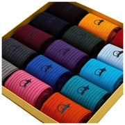 London Sock Company Simply Sartorial Coffret de 15 paires de chaussettes – Gris/Bleu/Orange/Jaune