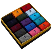 London Sock Company Simply Sartorial Coffret de 15 paires de chaussettes – Gris/Bleu/Orange/Jaune