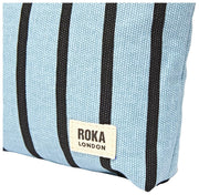 Pochette moyenne en toile de coton Roka Maida Vale - Rayure bleue