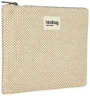 Hindbag Ema Woven Medium Zipped Pouch - Nude Beige