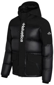 Helvetica Mountain Pioneers Queyras Hodded Down Jacket - Black