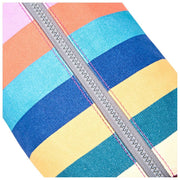 Roka Mayfair Petite trousse de toilette en toile de coton - Larges rayures multiples