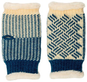 Chauffe-poignets tricotés Elie Beaumont - Sarcelle Basketweave