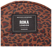 Roka Paddington Small Recycled Canvas Crossbody Bag - Mini Leopard Brown