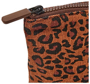 Roka Maida Vale Small Cotton Canvas Pouch - Mini Leopard Brown