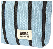 Roka Maida Vale Petite pochette en toile de coton - Rayure bleue