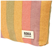 Roka Maida Vale Medium Cotton Canvas Pouch - Faded Multi Stripe