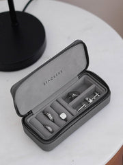 Boîte à bijoux de voyage moyenne zippée Stackers - Gris ardoise