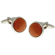 david-van-hagen-goldstone-round-cufflinks---brownsilver-34498463
