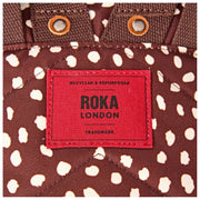 Petit sac à dos en toile recyclée Roka Bantry B - Marron à pois