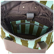 Roka Canfield B Small Recycled Canvas Backpack - Moss Stripe/Blue