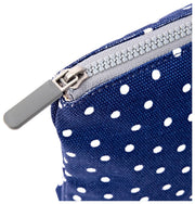 Roka Maida Vale Medium Cotton Canvas Pouch - Navy Polka Dot