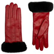 dents-cassie-contrast-stitching-leather-gloves---berry-redblack-34479822