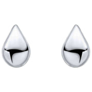 Beginnings Highly Polished Droplet Stud Earrings - Silver