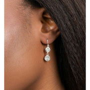 Beginnings Spray Textured Discs Drop Earrings - Silver