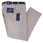 BRUHL Robert Lightweight Wool Mix Smart Trousers - Putty Beige